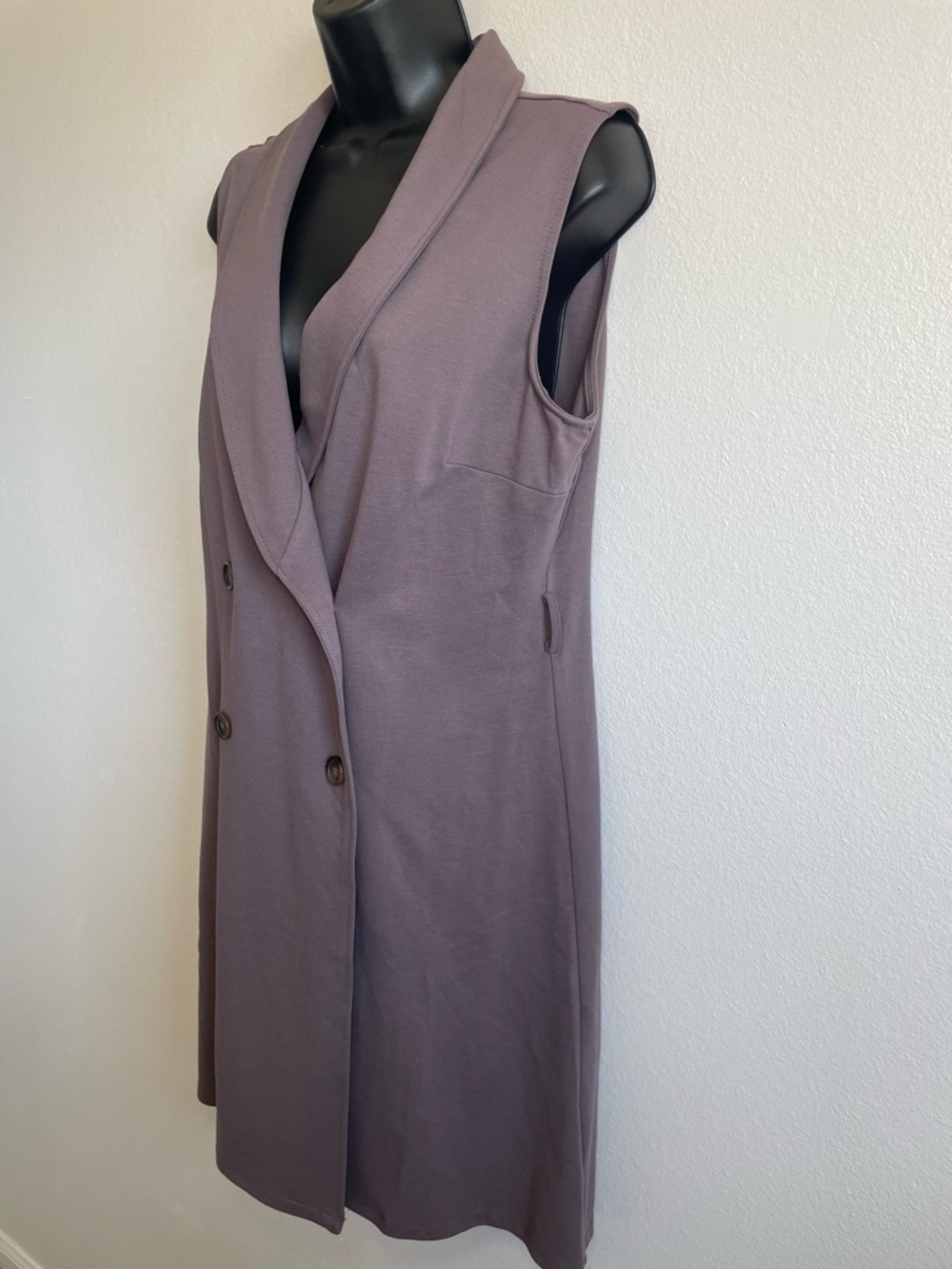 NWT Maurices Mauve Sleeveless Vest Dress Women’s Double Breasted Blazer Style - - Picture 4 of 11